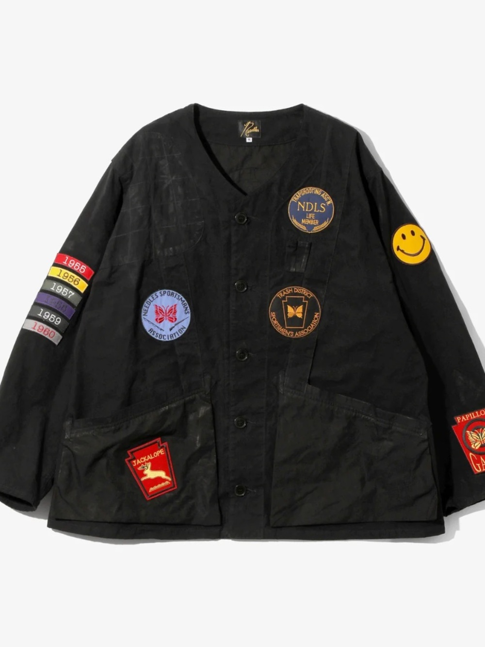 Needles Japan Black Patchwork Button-Front Jacket